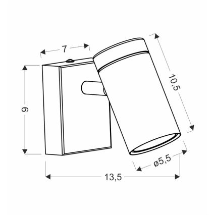 Spot de perete LAGOS 1xGU10/15W/230V negru/maro