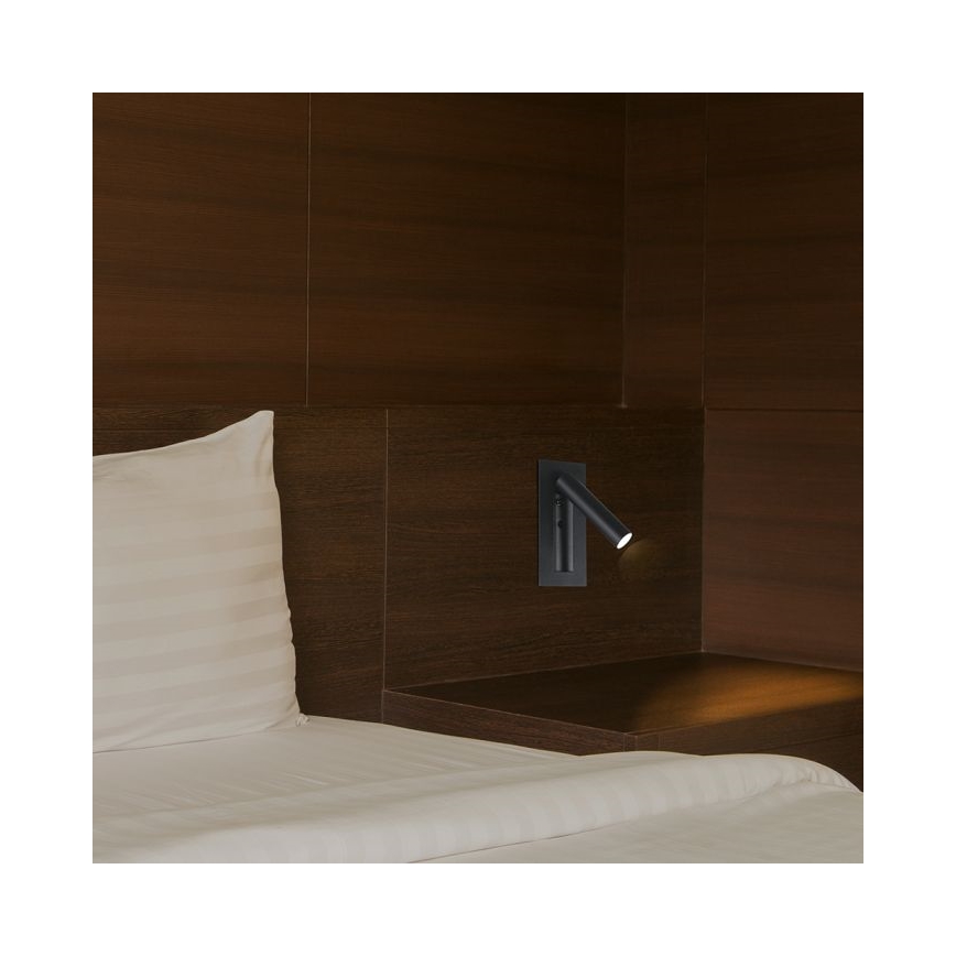Spot de perete LED/2W/230V 3000K negru