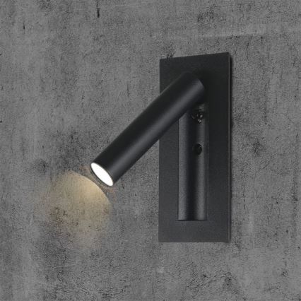 Spot de perete LED/2W/230V 3000K negru