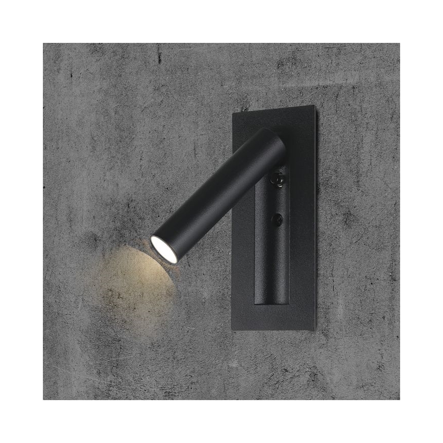Spot de perete LED/2W/230V 3000K negru
