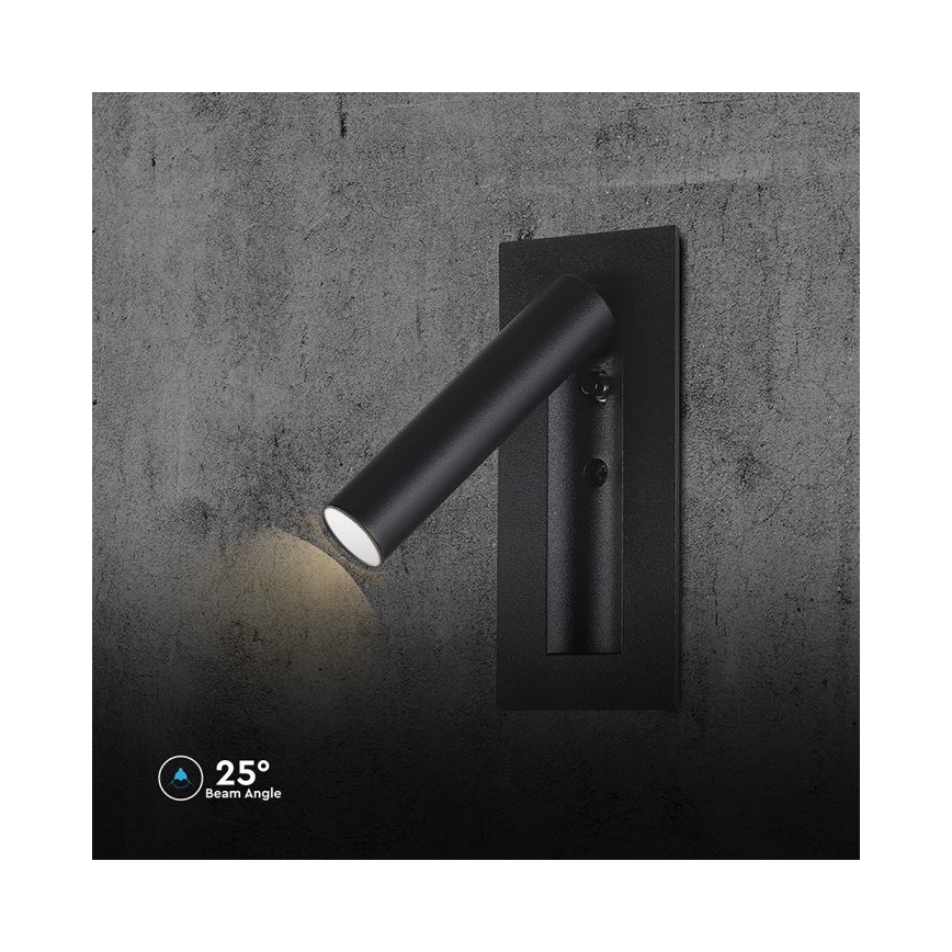 Spot de perete LED/2W/230V 3000K negru