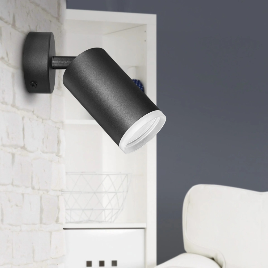 Spot de perete LONDON 1xGU10/10W/230V negru