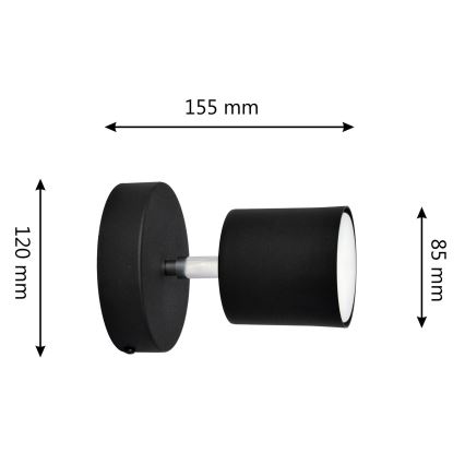 Spot de perete PUNTA 1xGX53/10W/230V negru