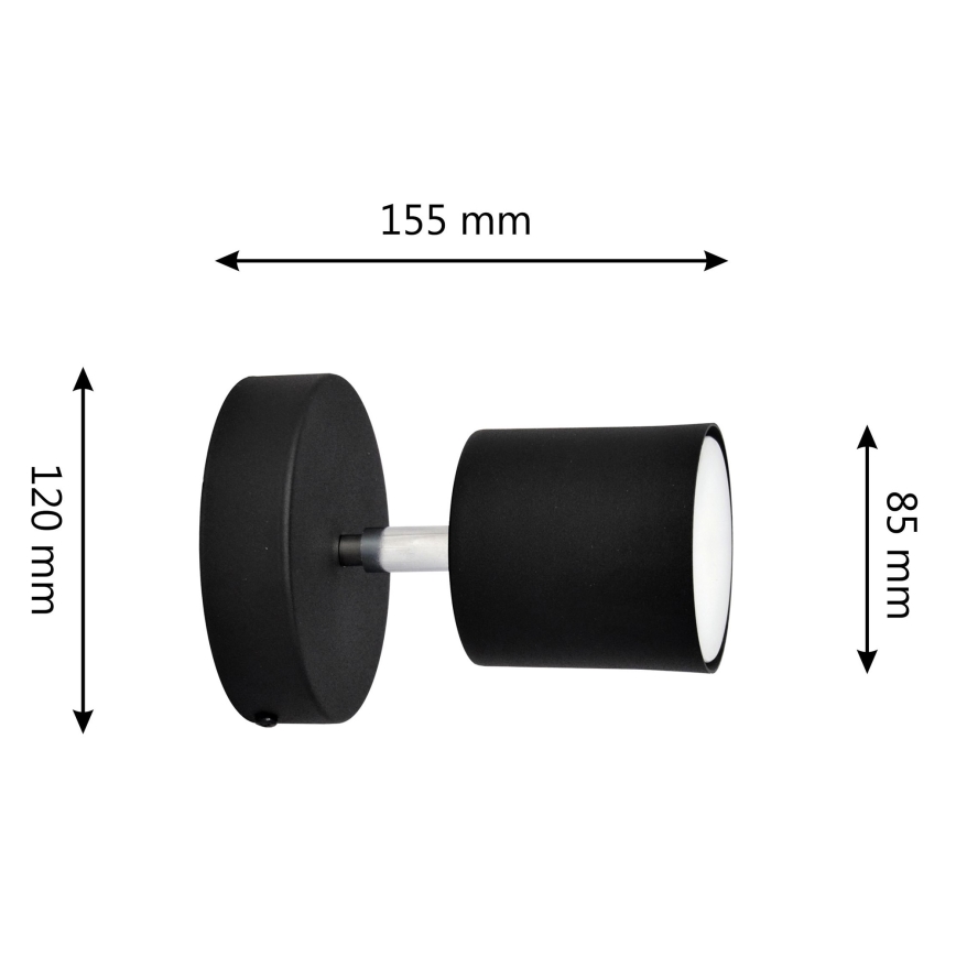 Spot de perete PUNTA 1xGX53/10W/230V negru