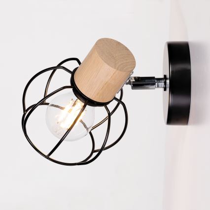 Spot de perete PHIPHI 1xE27/60W/230V stejar