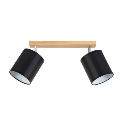 Spot de perete APRILLIA 2xE27/25W/230V negru stejar – certificat FSC