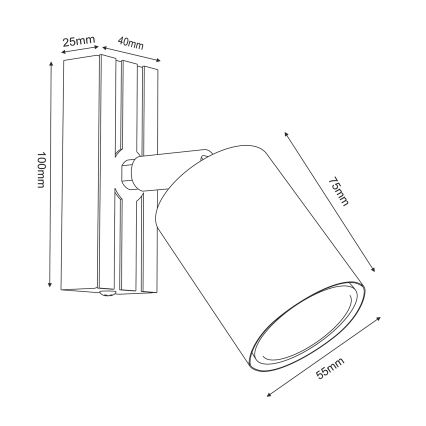 Spot de perete TERRA 1xGU10/8W/230V negru