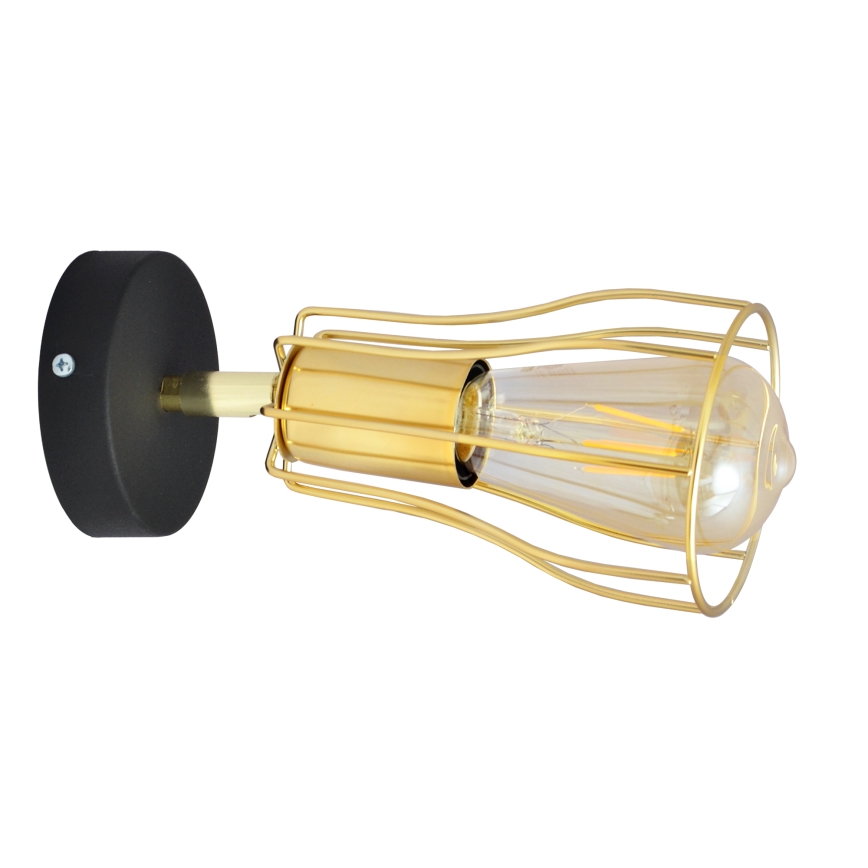 Spot de perete TUBE 1xE27/15W/230V auriu/negru