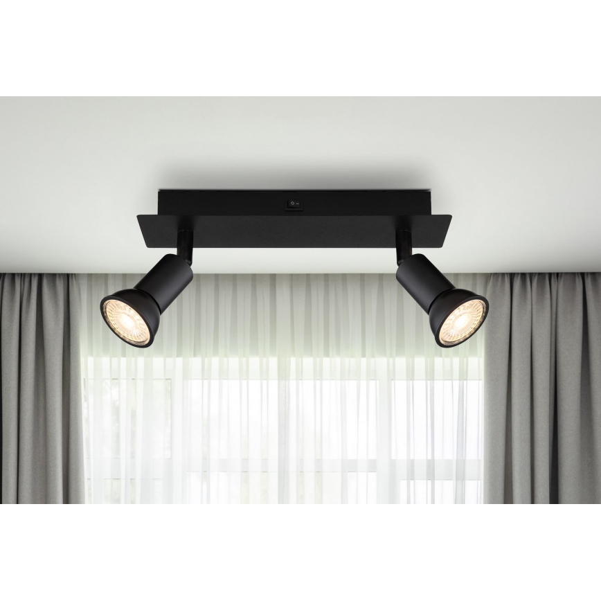 Spot 2xGU10/35W/230V negru Globo