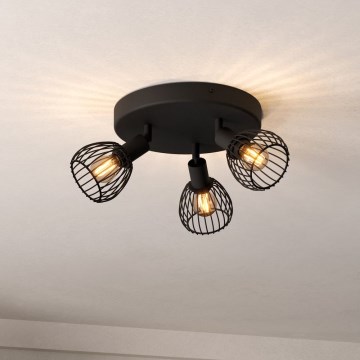 Spot Eglo 3xE14/40W/230V negru