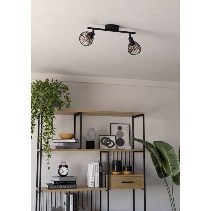 Spot Eglo 2xE14/40W/230V negru