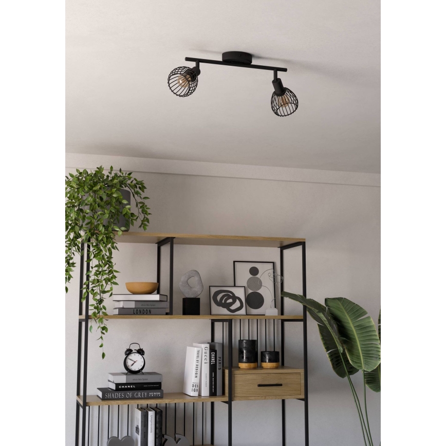 Spot Eglo 2xE14/40W/230V negru