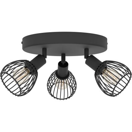 Spot Eglo 3xE14/40W/230V negru