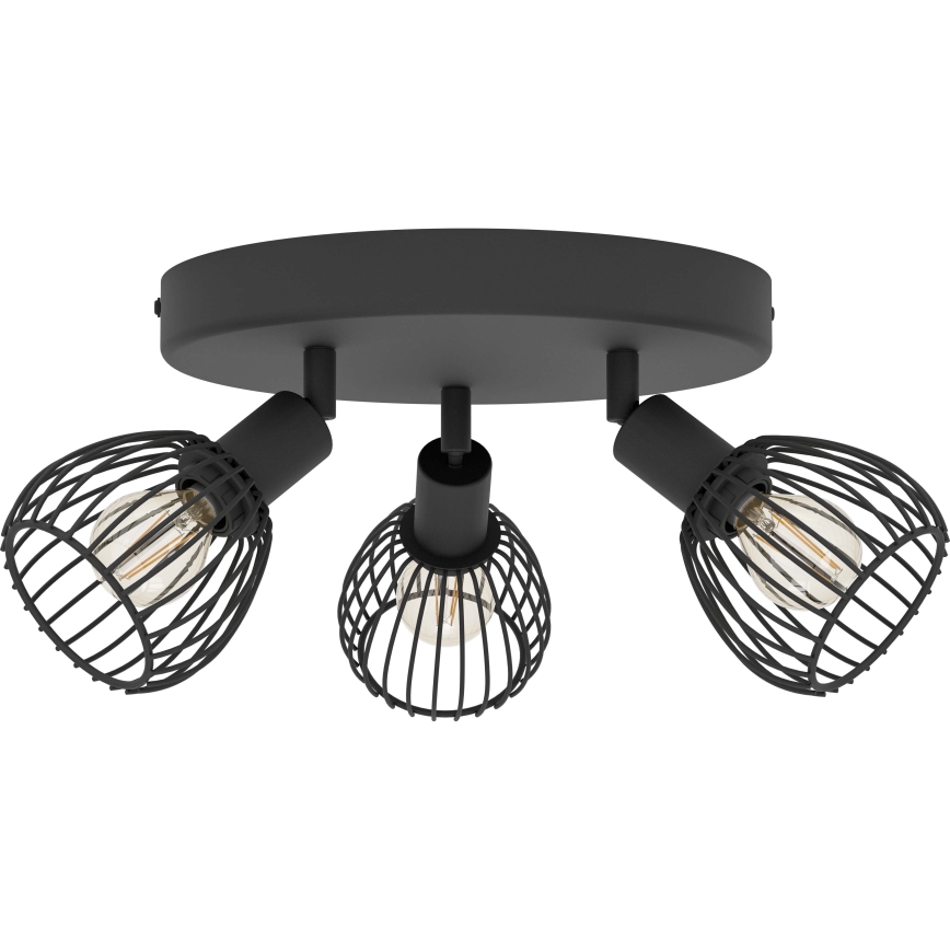 Spot Eglo 3xE14/40W/230V negru