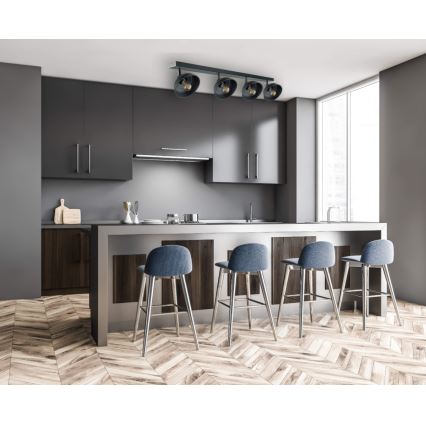 Spot FAUN 4xE27/60W/230V negru