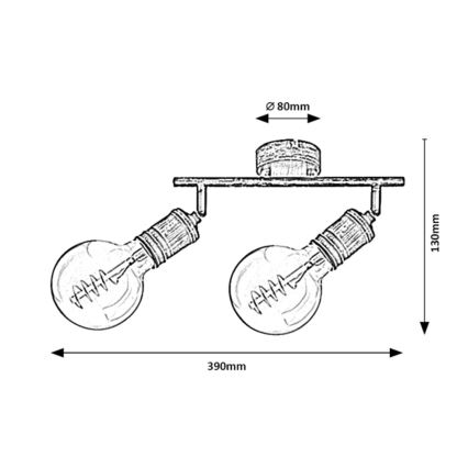 Spot 2xE27/25W/230V Rabalux