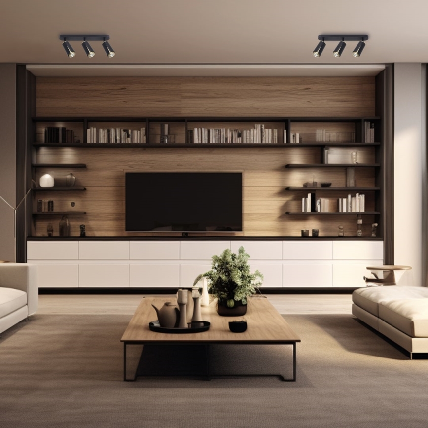 Spot FLOWER 3xGU10/8W/230V negru