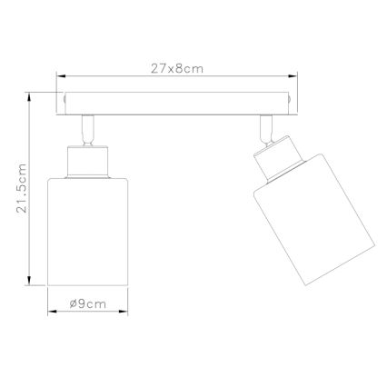 Spot Globo 2xE27/15W/230V