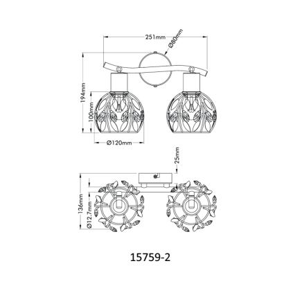 Spot Globo 2xE14/25W/230V
