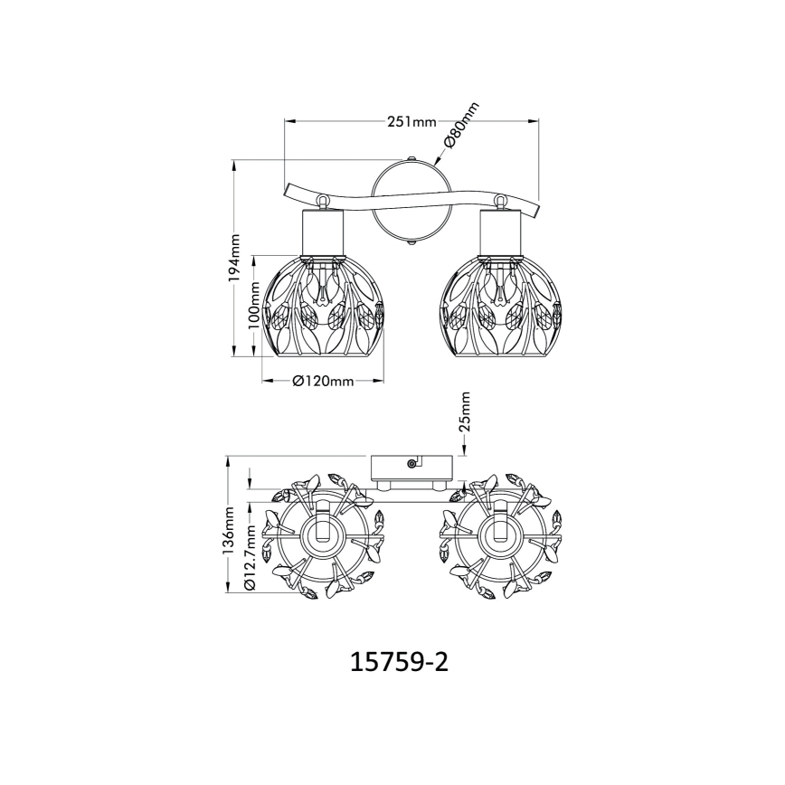 Spot Globo 2xE14/25W/230V