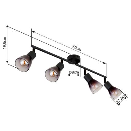 Spot Globo 4xE14/25W/230V