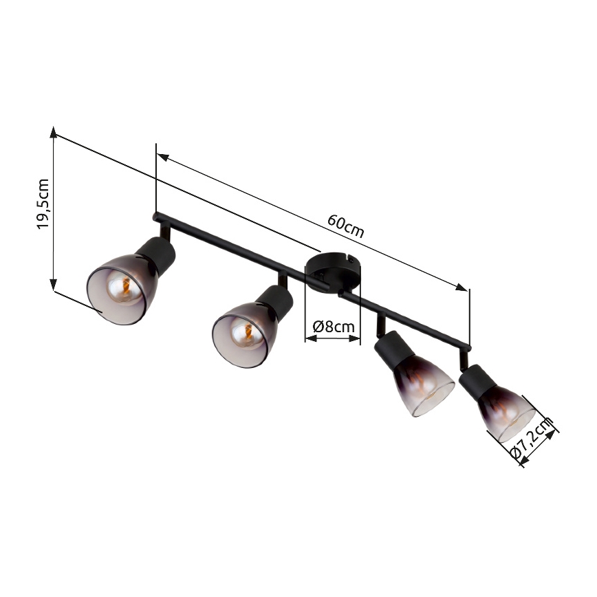 Spot Globo 4xE14/25W/230V