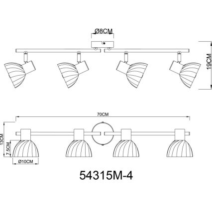 Spot Globo 4xE14/40W/230V auriu