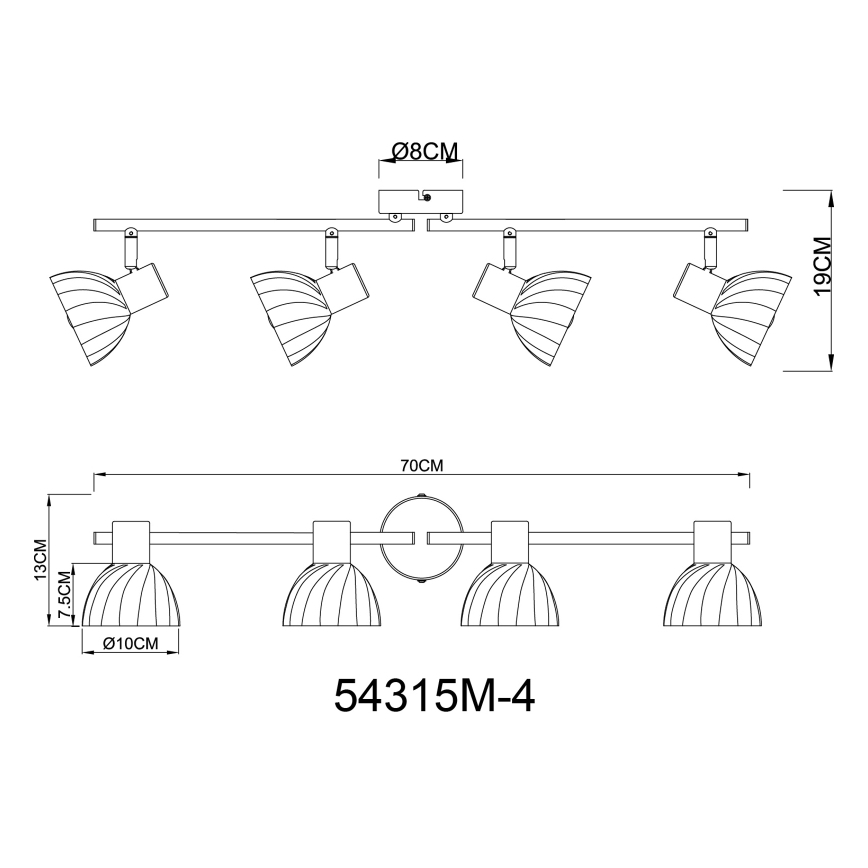 Spot Globo 4xE14/40W/230V auriu