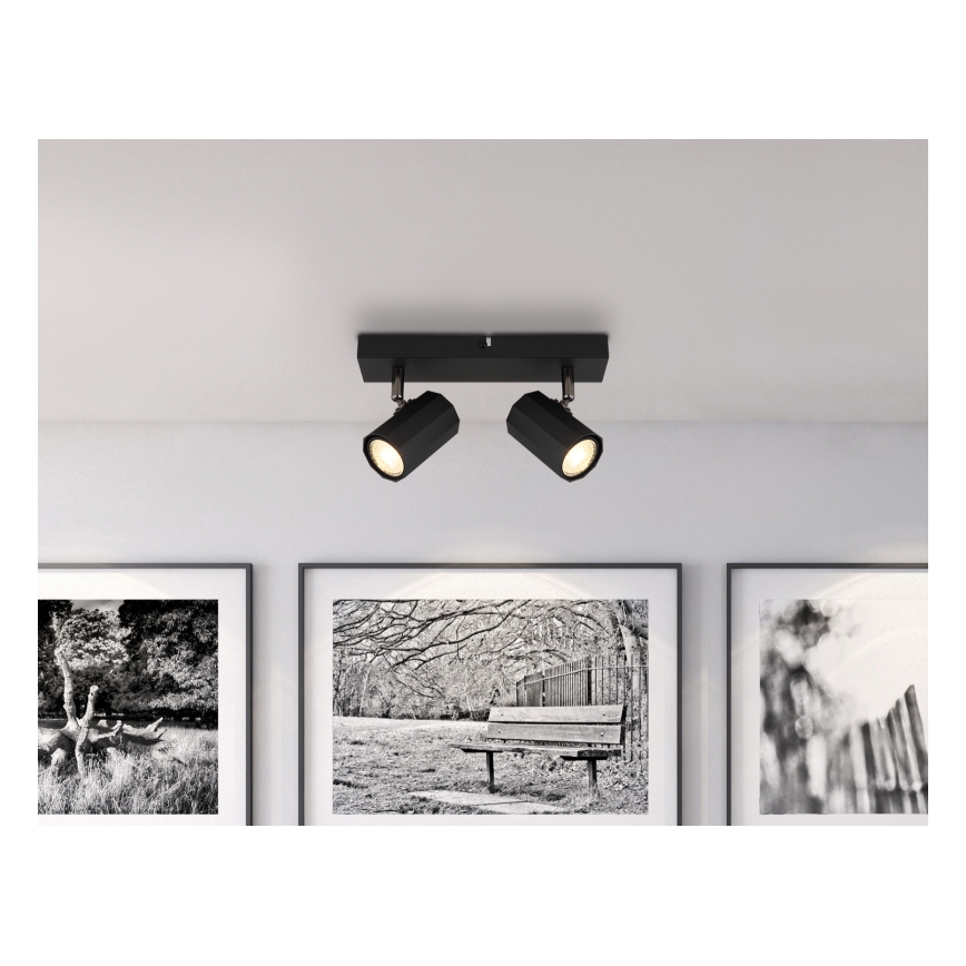 Spot Globo 2xGU10/25W/230V negru