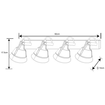Spot 4xE27/60W/230V Globo