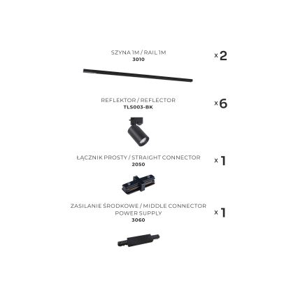 Spot în sistem de șină Zuma Line 6xGU10/35W/230V negru