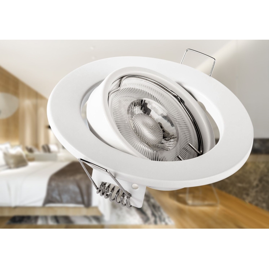 Spot încastrat 1x GU10/MR16/10W/230V, Ø 9 cm, alb