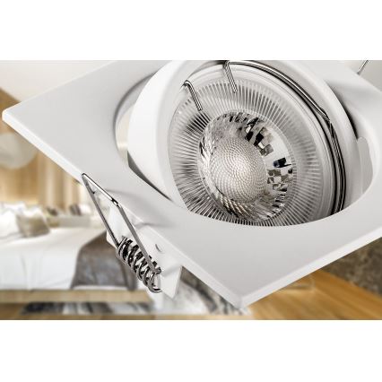 Spot încastrat 1xGU10/MR16/10W/230V, 9x9 cm, alb