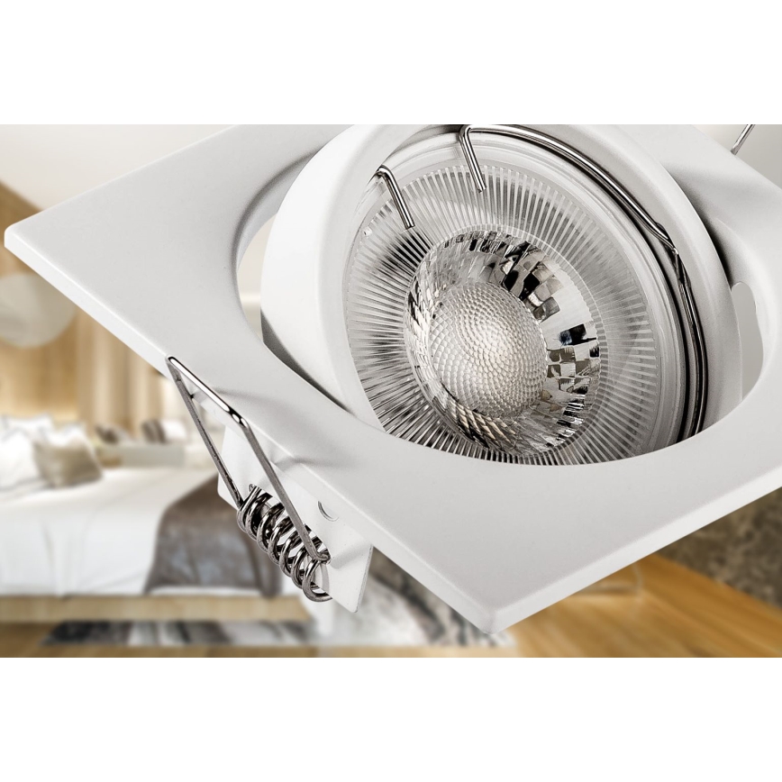 Spot încastrat 1xGU10/MR16/10W/230V, 9x9 cm, alb