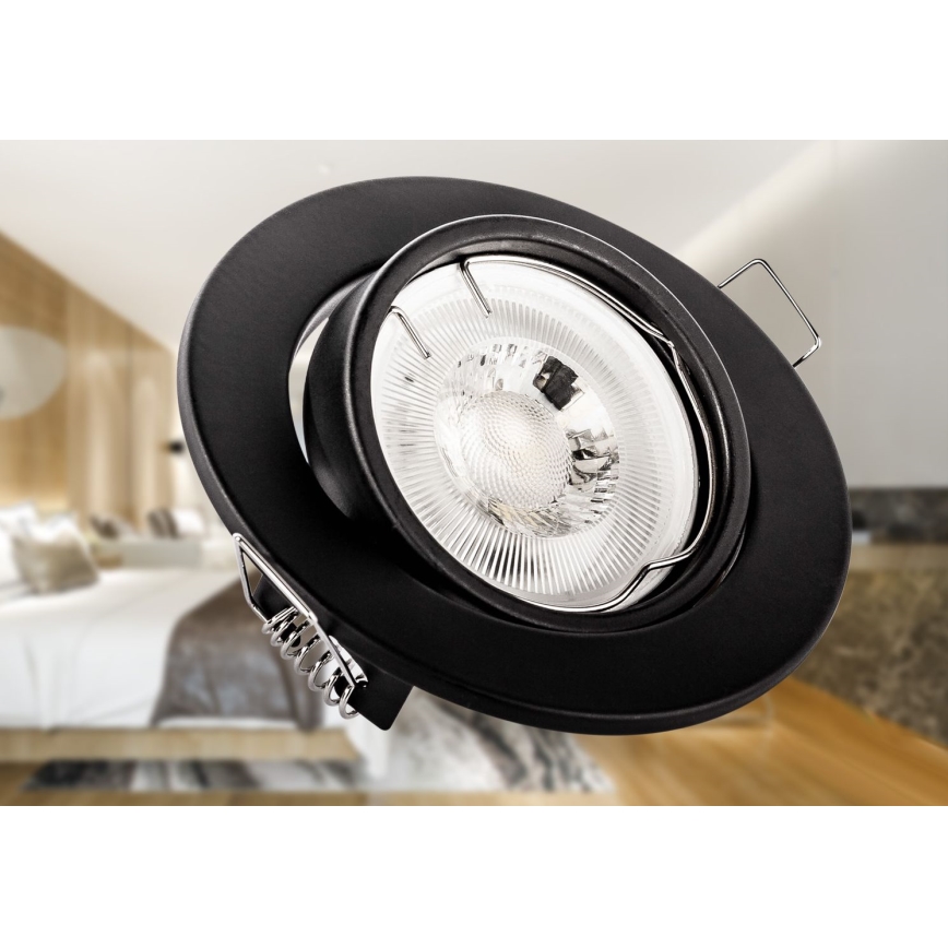 Spot încastrat 1xGU10/MR16/10W/230V Ø 9 cm, negru