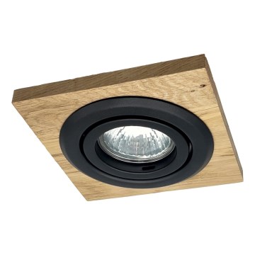 Spot încastrat TOBBY 1xGU10/20W/230V 11,5x11,5 cm stejar/negru