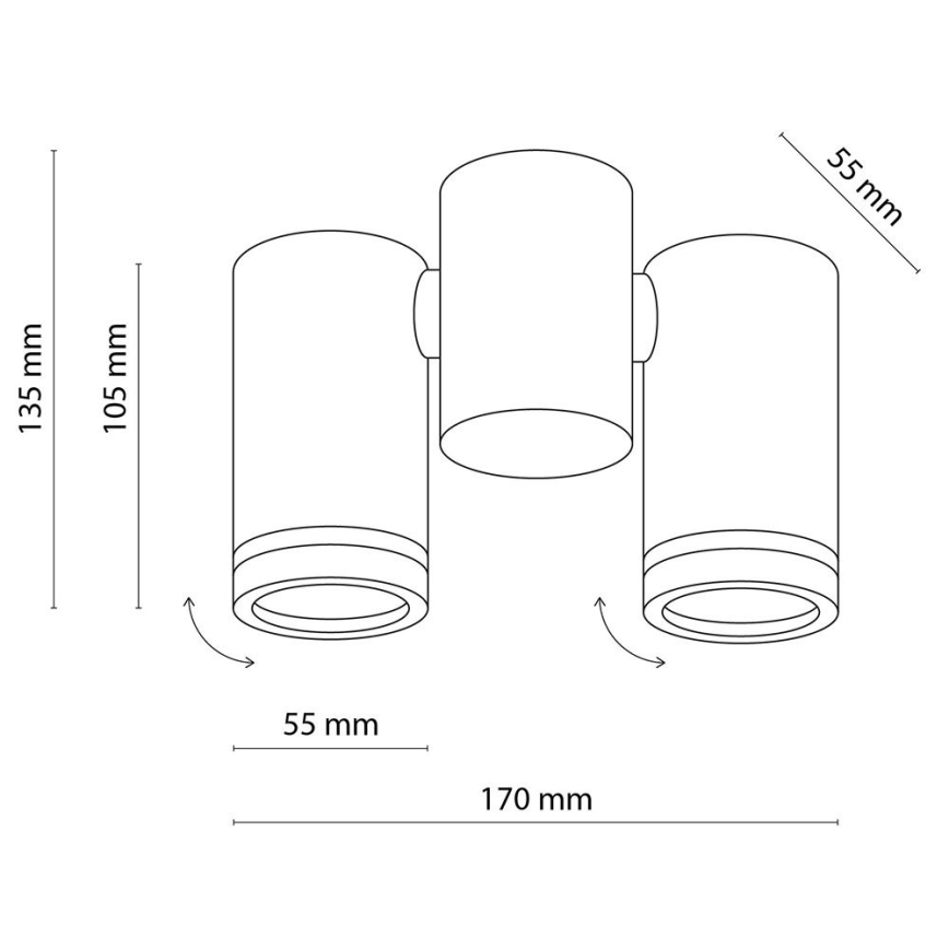 Spot JET SET 2xGU10/10W/230V negru