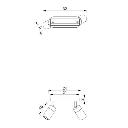 Spot JOKER 2x GU10/25W/230V, albastru/auriu