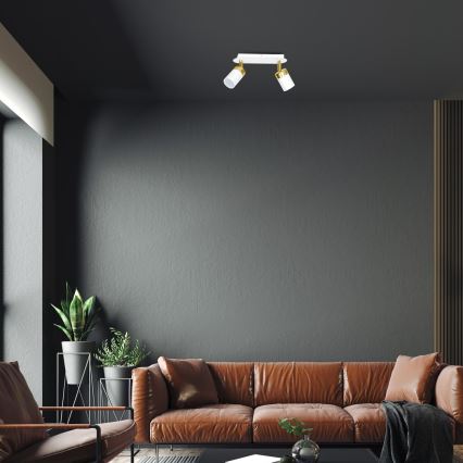 Spot JOKER 2xGU10/25W/230V alb/auriu