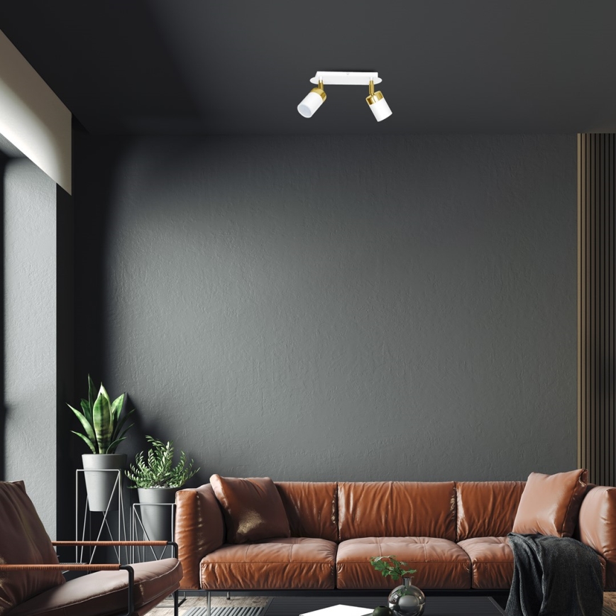 Spot JOKER 2xGU10/25W/230V alb/auriu