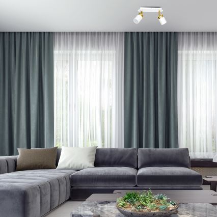 Spot JOKER 2xGU10/25W/230V alb/auriu