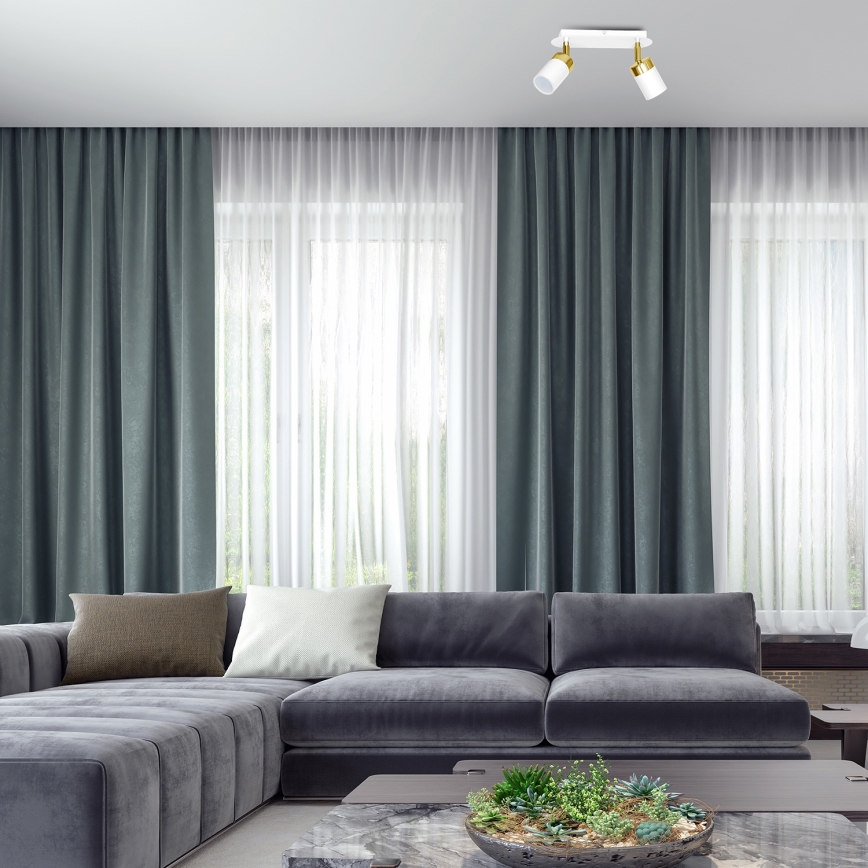 Spot JOKER 2xGU10/25W/230V alb/auriu