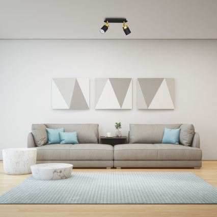 Spot JOKER 2xGU10/25W/230V negru/auriu