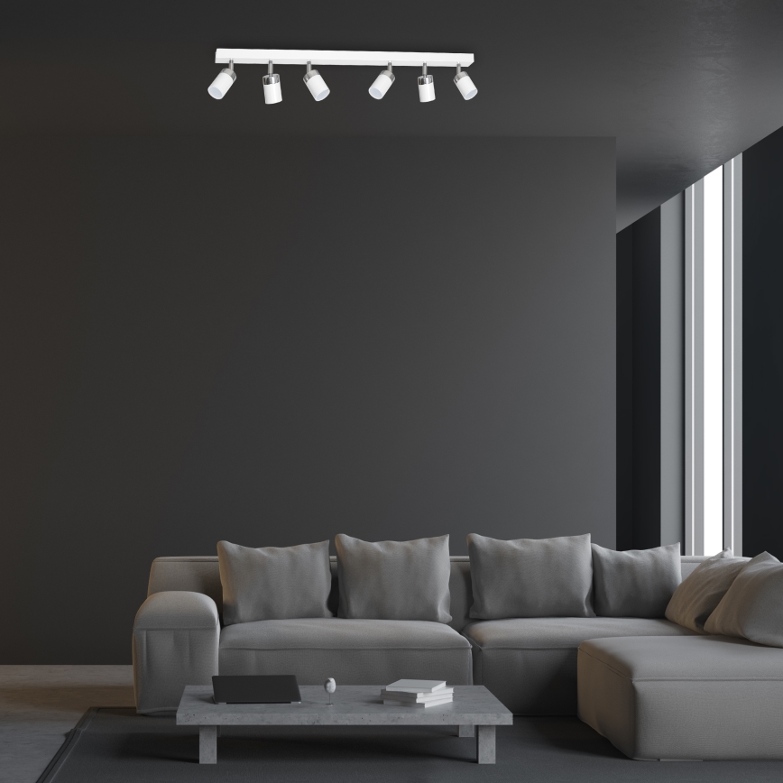 Spot JOKER 6xGU10/25W/230V alb/crom lucios