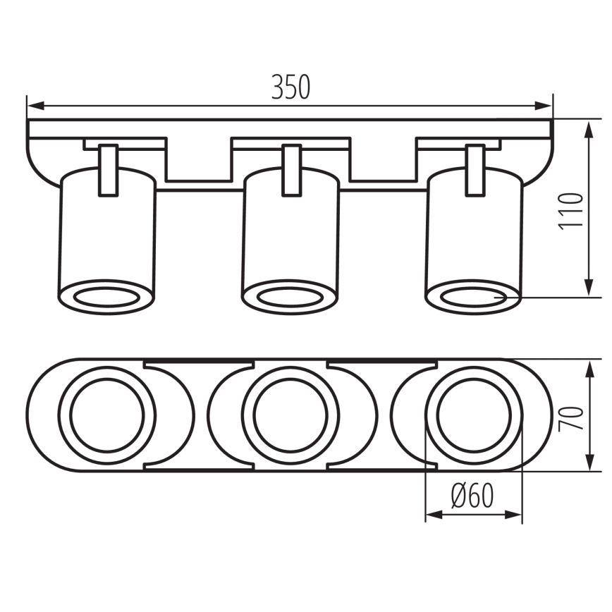 Spot LAURIN 3xGU10/10W/230V alamă/negru