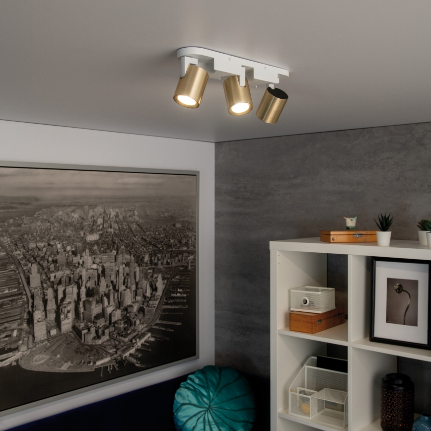 Spot LAURIN 3xGU10/10W/230V alamă/alb