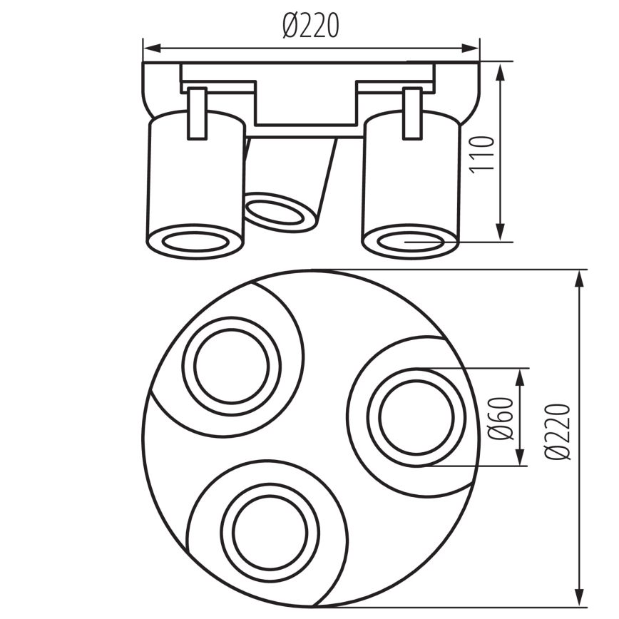 Spot LAURIN 3xGU10/10W/230V alamă/alb