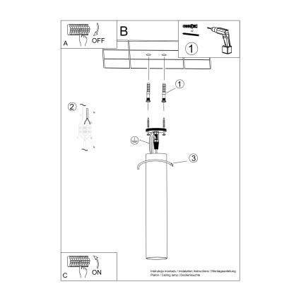 Spot LAGOS 1xGU10/40W/230V 40 cm negru