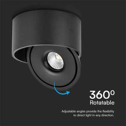 Spot LED/28W/230V 3000/4000/6400K CRI 90 negru