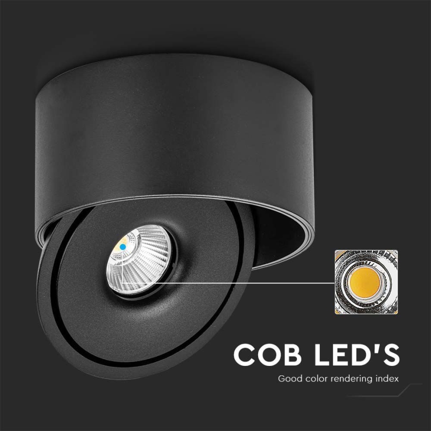Spot LED/28W/230V 3000/4000/6400K CRI 90 negru